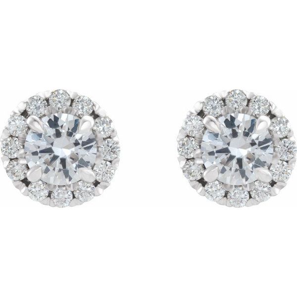 French-Set Halo-Style Earrings - Image 2