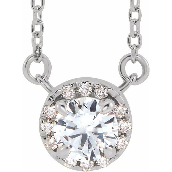 French-Set Halo-Style Necklace