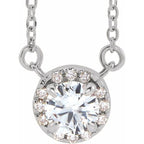 French-Set Halo-Style Necklace