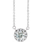 French-Set Halo-Style Necklace