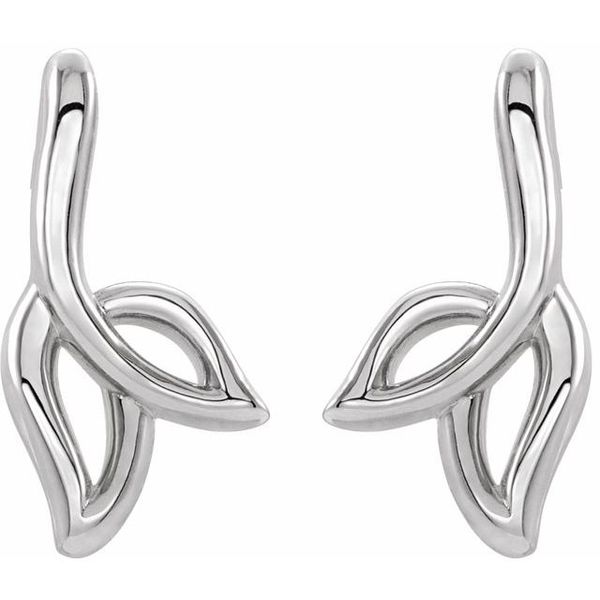 Freeform Leaf Earrings - Image 2