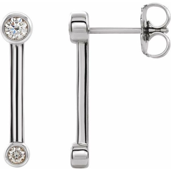 Bezel-Set Bar Earrings