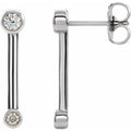 Bezel-Set Bar Earrings
