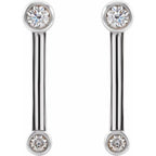 Bezel-Set Bar Earrings - Image 2