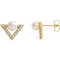 Pearl Geometric Earrings