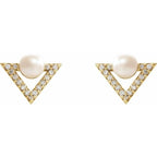 Pearl Geometric Earrings - Image 2