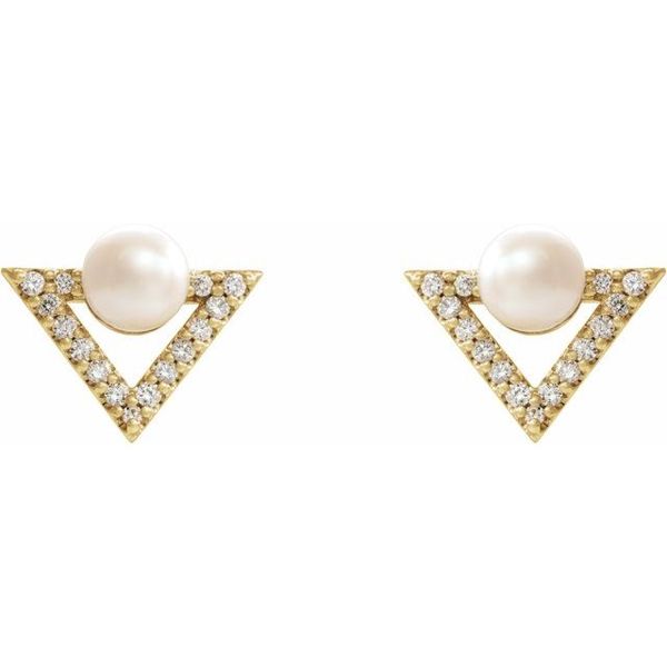 Pearl Geometric Earrings - Image 2