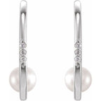 Pearl Hoop Earrings - Image 2