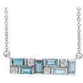 Accented Baguette Bar Necklace