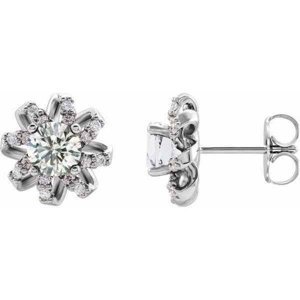 Round 4-Prong Halo-Style Twist Earrings