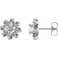 Round 4-Prong Halo-Style Twist Earrings
