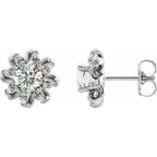 Round 4-Prong Halo-Style Twist Earrings