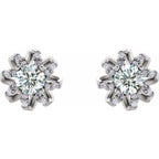Round 4-Prong Halo-Style Twist Earrings - Image 2