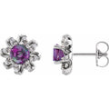 Round 4-Prong Halo-Style Twist Earrings