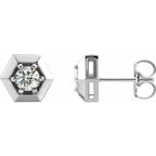 Round 3-Prong Geometric Earrings