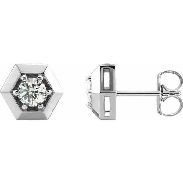Round 3-Prong Geometric Earrings