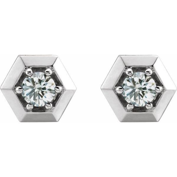 Round 3-Prong Geometric Earrings - Image 2