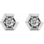 Round 3-Prong Geometric Earrings - Image 2
