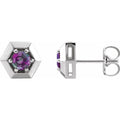 Round 3-Prong Geometric Earrings