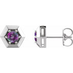 Round 3-Prong Geometric Earrings