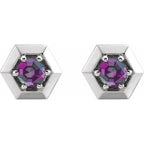 Round 3-Prong Geometric Earrings - Image 2