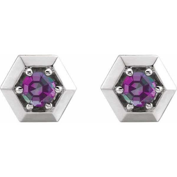 Round 3-Prong Geometric Earrings - Image 2
