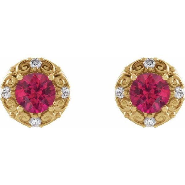 Round 4-Prong Halo-Style Earrings - Image 2