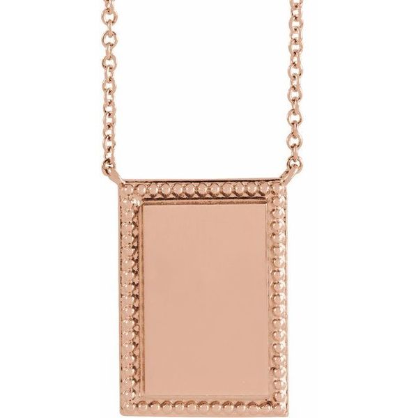 Engravable Beaded Bar Necklace
