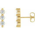 Three-Stone Bar Earrings