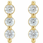 Three-Stone Bar Earrings - Image 2