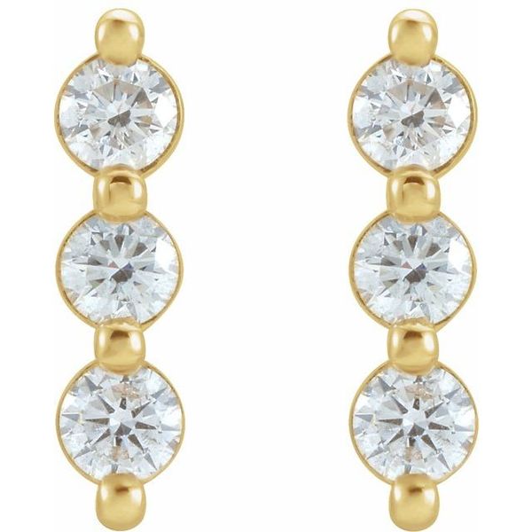 Three-Stone Bar Earrings - Image 2