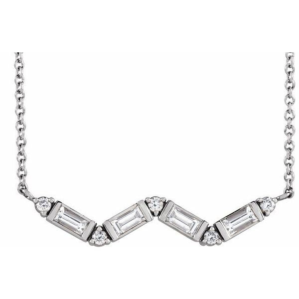 Accented Baguette Bar Necklace