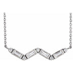 Accented Baguette Bar Necklace