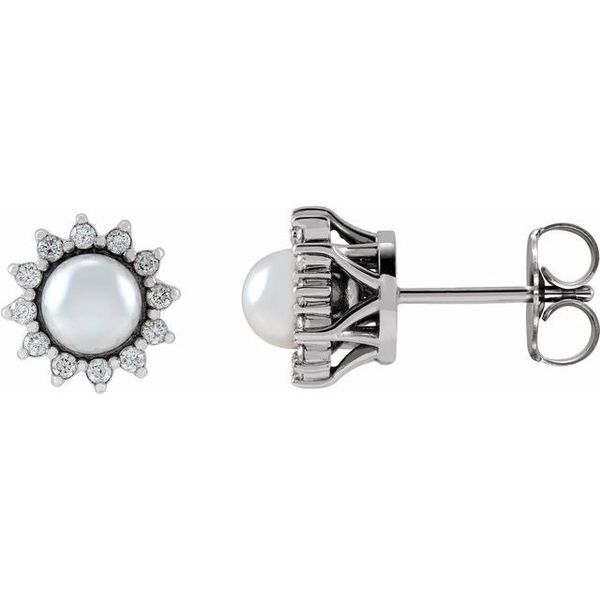 Halo-Style Pearl Earrings