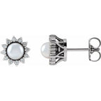 Halo-Style Pearl Earrings