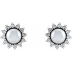 Halo-Style Pearl Earrings - Image 2