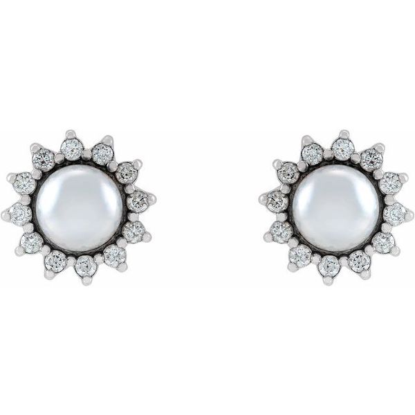 Halo-Style Pearl Earrings - Image 2