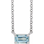Emerald Claw-Prong Solitaire Necklace