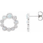 Bezel-Set Cabochon Earrings