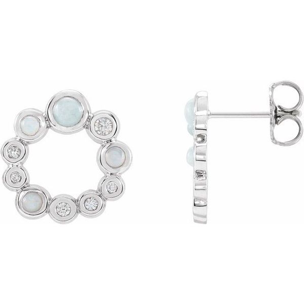Bezel-Set Cabochon Earrings