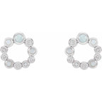 Bezel-Set Cabochon Earrings - Image 2