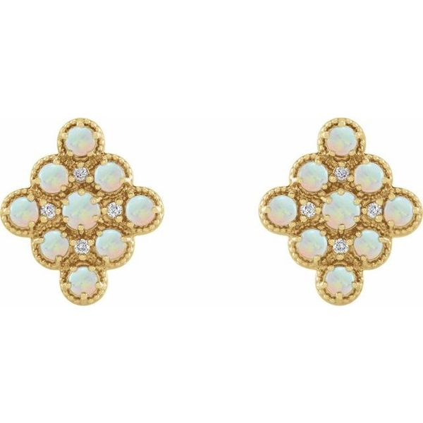 Geometric Cabochon Earrings - Image 2