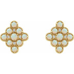 Geometric Cabochon Earrings - Image 2