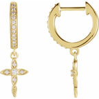 Accented Cross Hoop Earrings