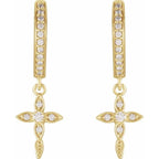 Accented Cross Hoop Earrings - Image 2