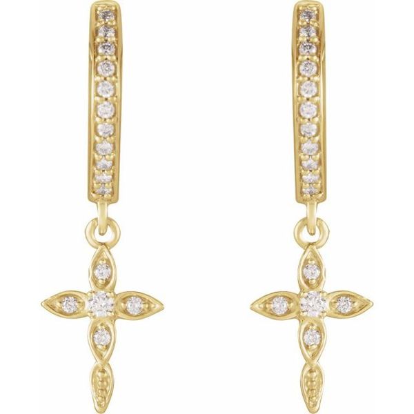 Accented Cross Hoop Earrings - Image 2