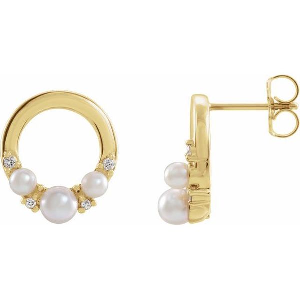 Pearl Circle Earrings