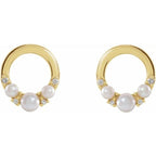 Pearl Circle Earrings - Image 2