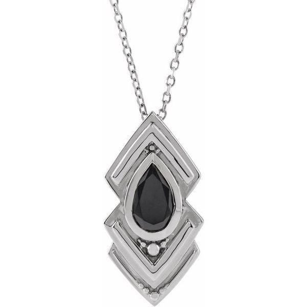 Bezel-Set Geometric Necklace