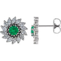Round 7-Prong Halo-Style Earrings